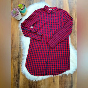 Zara Trafaluc Collection Plaid Shirt Dress
